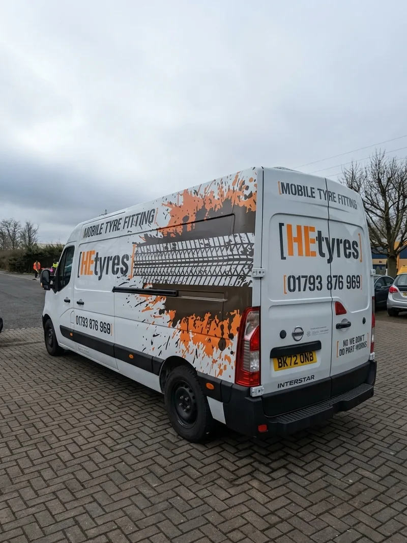 HEtyres branded mobile tyre fitting van